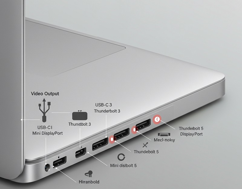 sử dụng 2 màn hình trên Macbook Xác định cổng video trên MacBook