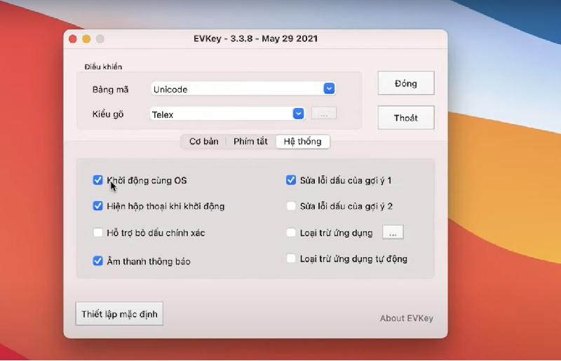 Ứng dụng gõ tiếng việt EVKey phần mềm nên cài cho Macbook​