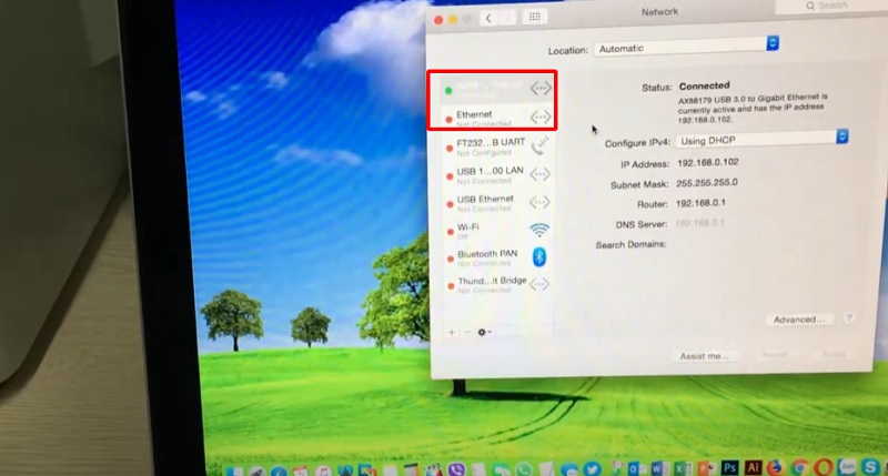 Hướng dẫn cách kết nối mạng lan cho Macbook