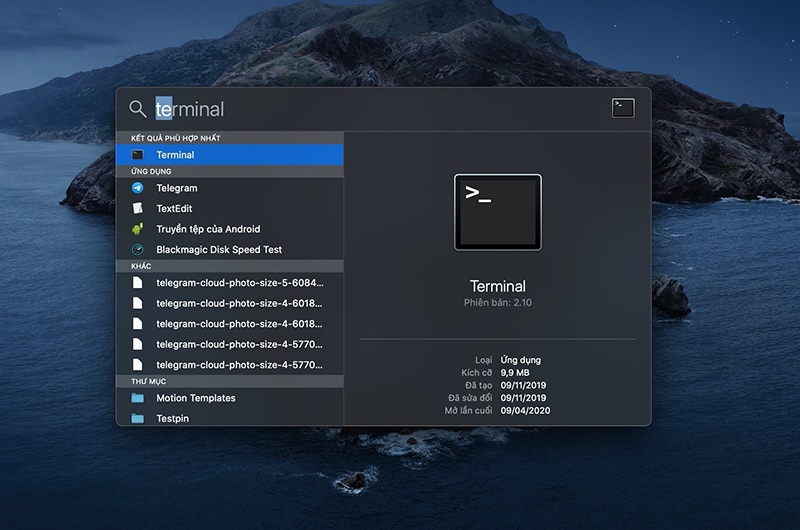 Sử dụng Terminal khởi động lại Macbook