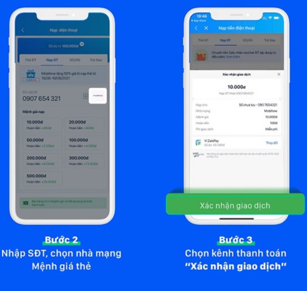 Cách nạp tiền điện thoại cho người khác qua App ZaloPay