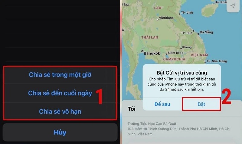 Chia sẻ vị trí giữa 2 điện thoại iPhone bằng ứng dụng Tìm