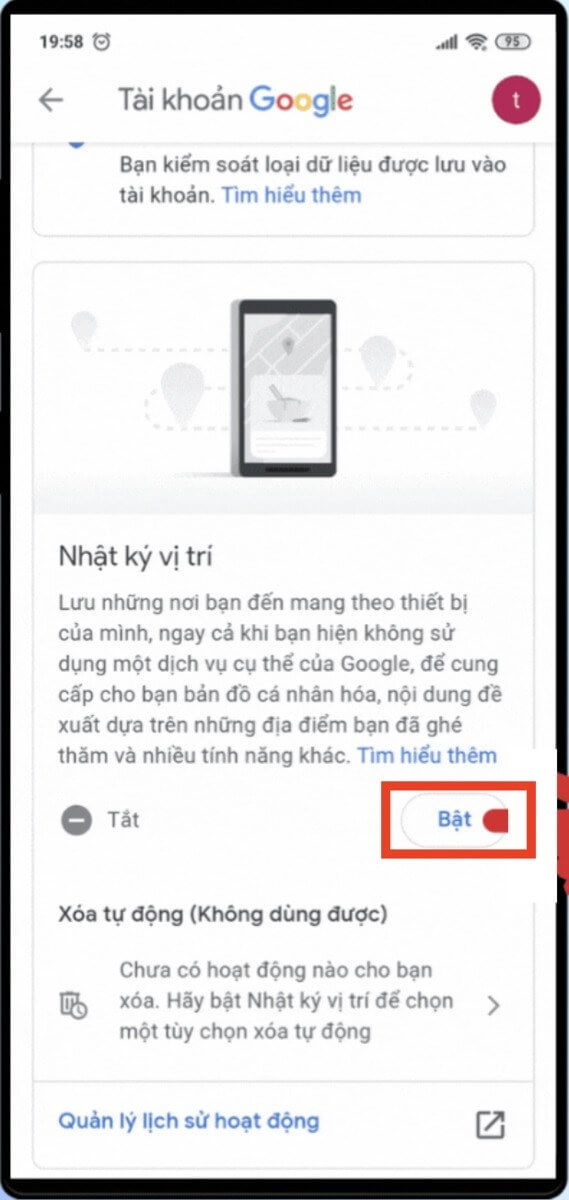 Cách theo dõi điện thoại qua Google Map bằng tính năng dòng thời gian