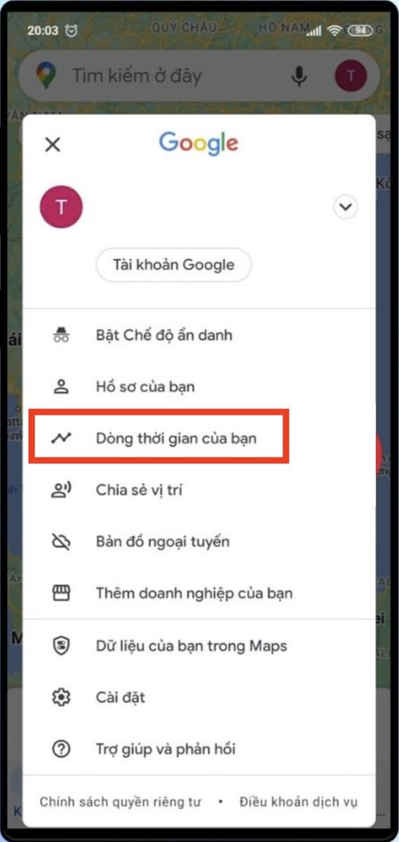 Cách theo dõi điện thoại qua Google Map bằng tính năng dòng thời gian