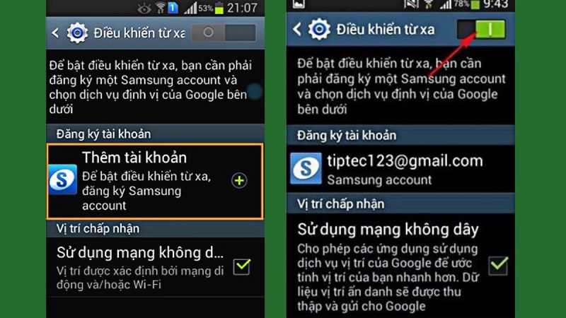 Cách cài định vị giữa 2 điện thoại Samsung hoặc Android khác