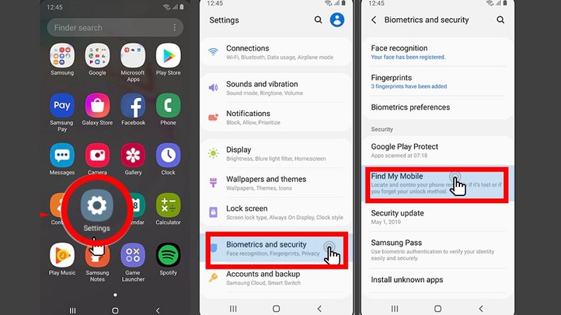 cách cài định vị giữa 2 điện thoại Samsung