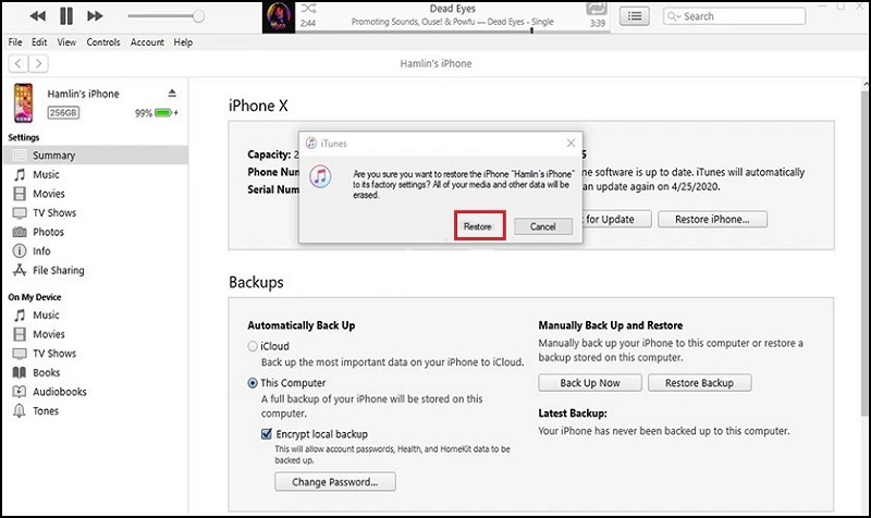 Khắc phục màn hình điện thoại bị chấm xanh bằng cách xóa và khôi phục dữ liệu trên iPhone