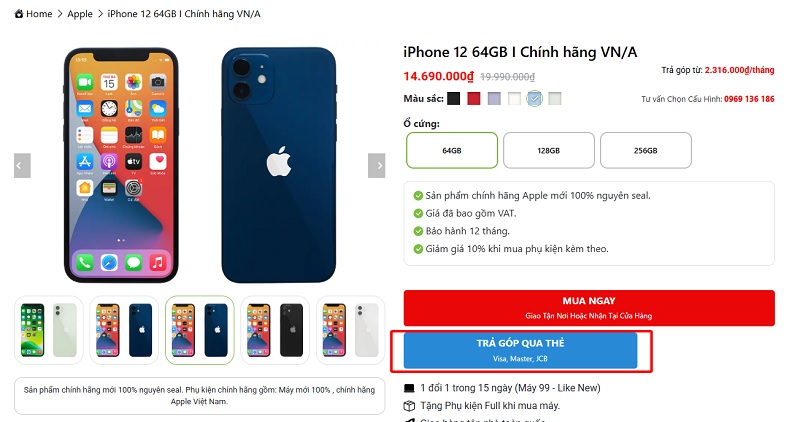 Hướng dẫn mua iPhone 12 trả góp trả trước tại Tuấn Apple