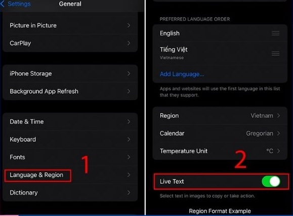 Scan văn bản bằng iPhone bằng Live Text