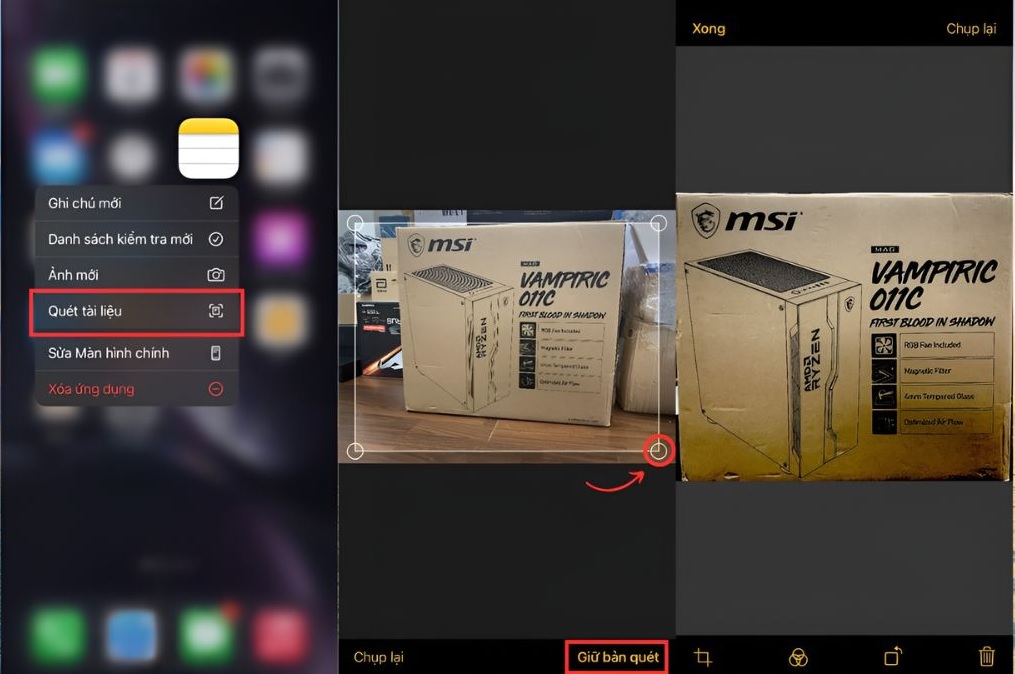 Cách scan trên iPhone bằng ứng dụng ghi chú