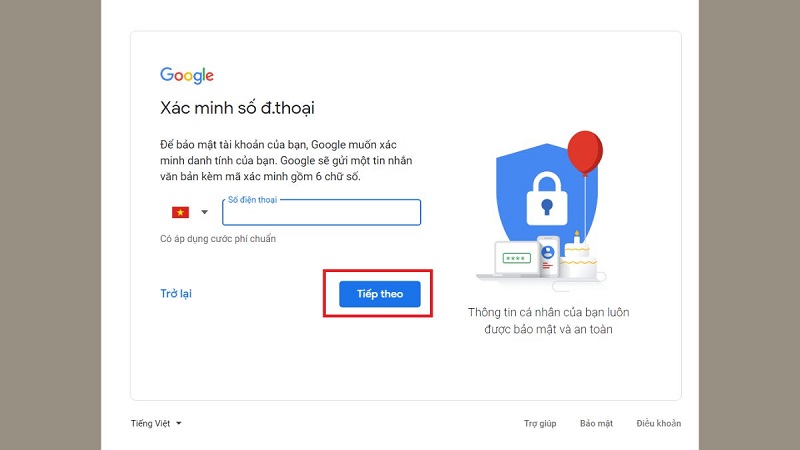 Hướng dẫn cách tạo Gmail bằng số điện thoại