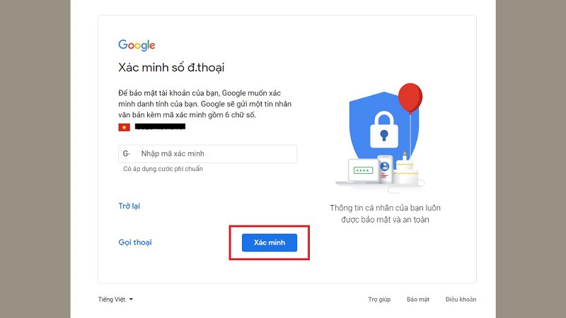 Hướng dẫn cách tạo Gmail bằng số điện thoại