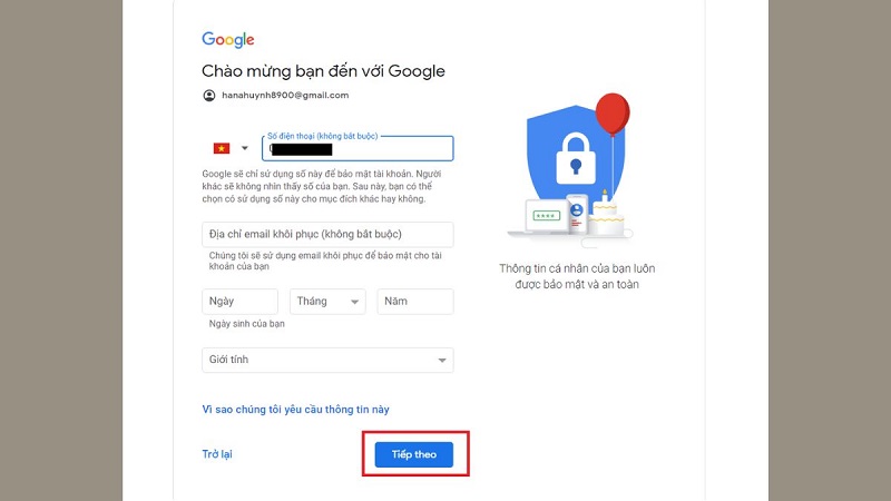 Hướng dẫn cách tạo Gmail bằng số điện thoại