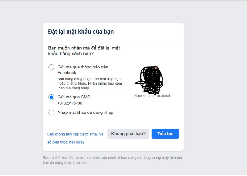 Cách lấy lại mật khẩu Facebook khi đăng ký 2 ních cùng 1 số điện thoại
