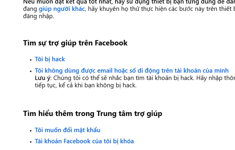 Cách lấy lại Facebook không cần mã xác nhận nhanh chóng