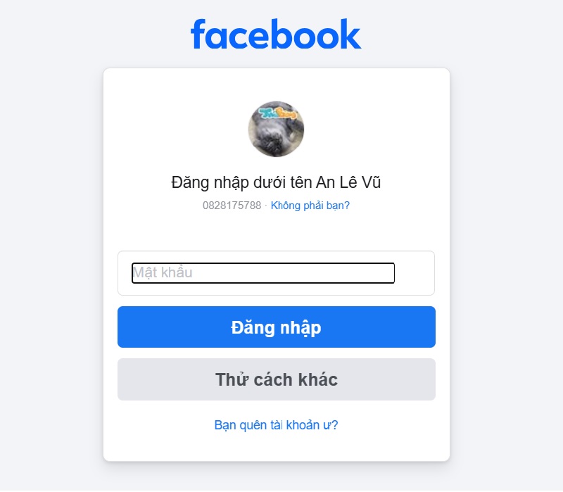 Cách lấy lại mật khẩu Facebook bằng mật khẩu cũ