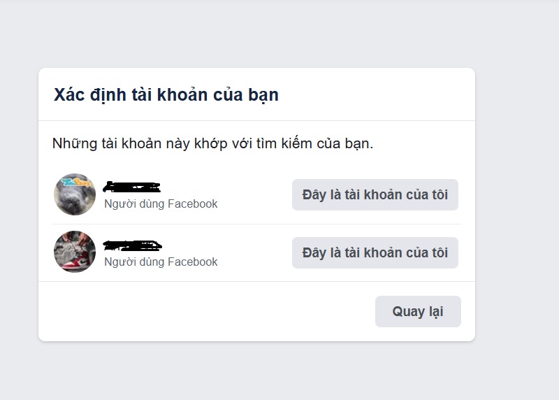 Sử dụng tính năng Facebook find your account