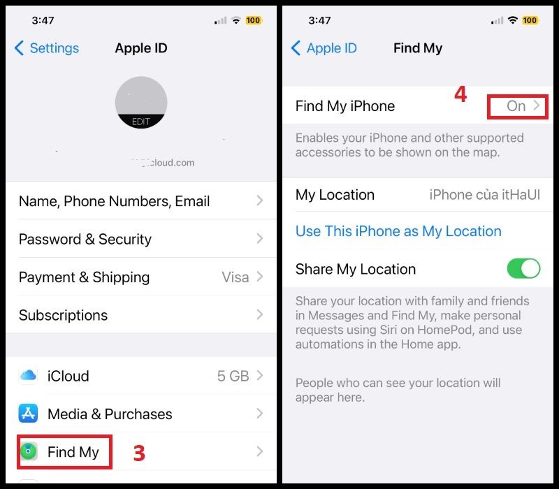 Cách tìm điện thoại bị mất khi tắt nguồn trên thiết bị iPhone