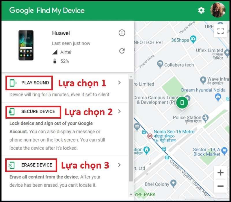Cách tìm điện thoại bị mất khi tắt nguồn trên thiết bị Android