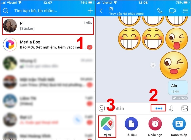 Cách định vị qua Zalo trên điện thoại Sam Sung