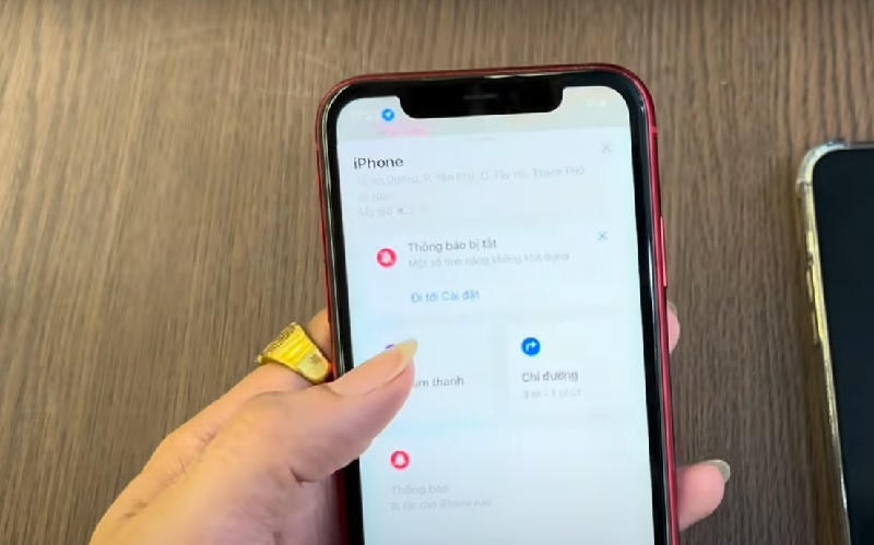 Chọn thiết bị, theo dõi trên bản đồ và dùng Phát âm thanh nếu iPhone ở gần.
