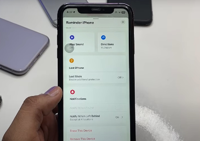 Kích hoạt Chế độ mất để khóa máy, hiển thị số liên hệ trên màn hình khóa.