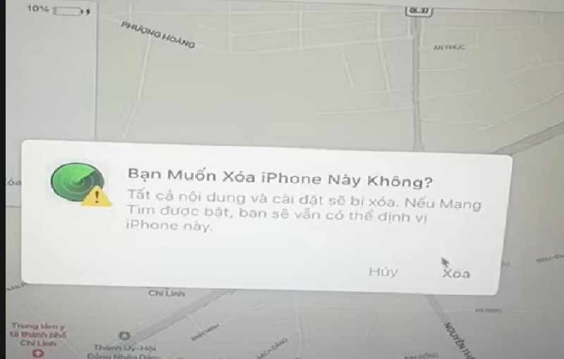 Chọn xóa dữ liệu từ xa để bảo vệ thông tin cá nhân, gồm Apple Pay và thẻ tín dụng.
