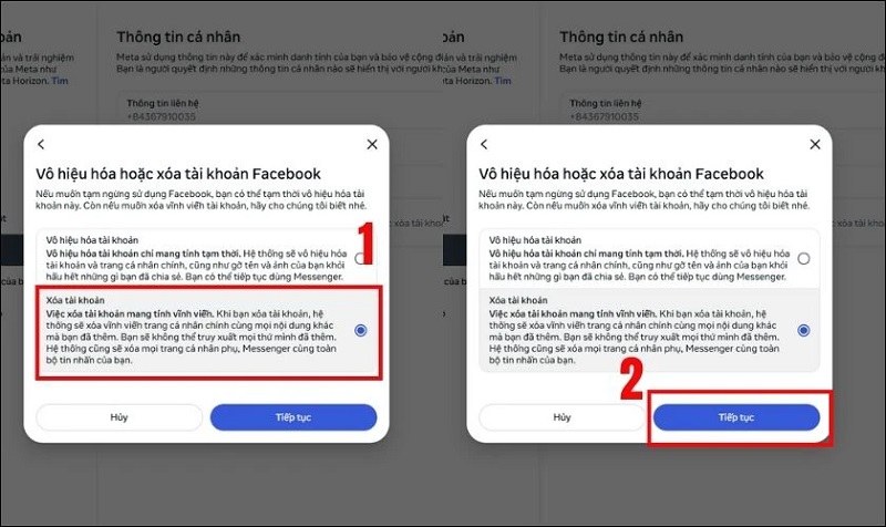 Cách xóa tài khoản Facebook vĩnh viễn trên máy tính
