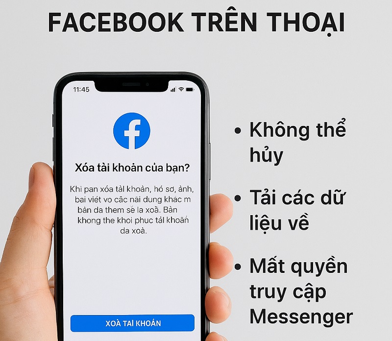 Một số lưu ý khi xóa tài khoản Facebook trên điện thoại 