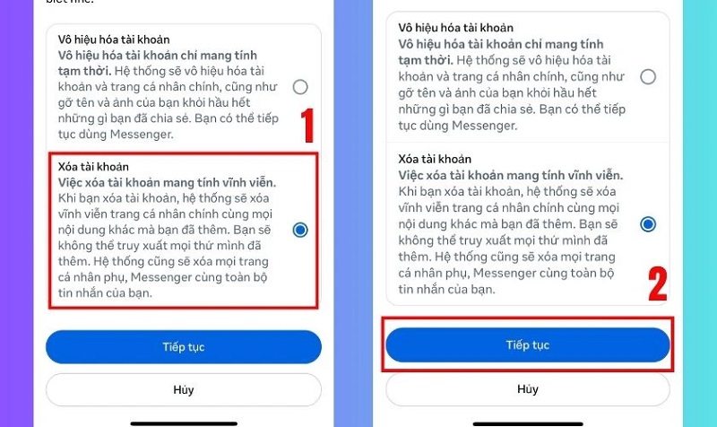 Hướng dẫn cách xóa tài khoản facebook trên điện thoại 