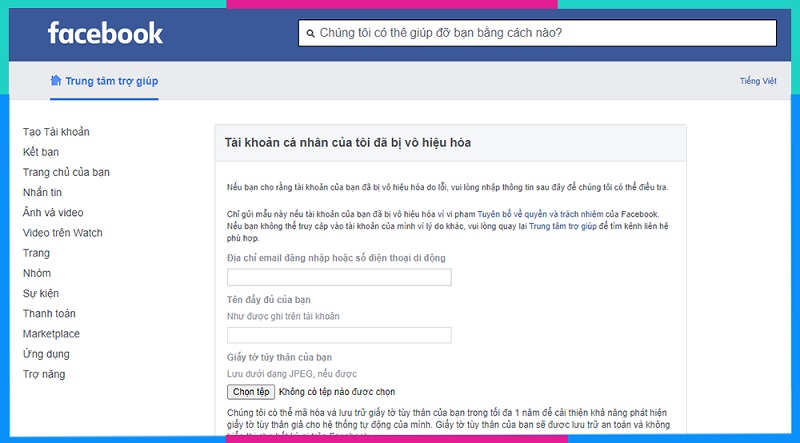 Cách khôi phục tài khoản Facebook đã bị xóa, bị vô hiệu hóa