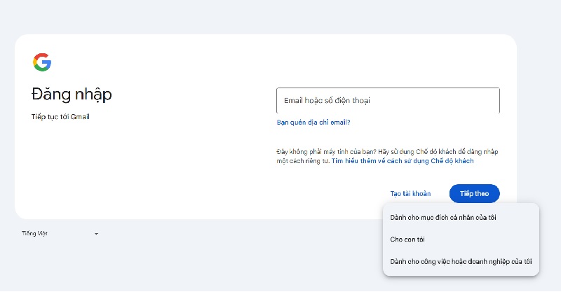 Đăng kí, tạo nhiều Gmail từ tài khoản có sẵn