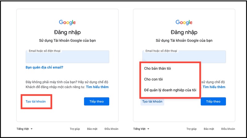 Đăng kí, tạo nhiều Gmail bằng 1 số điện thoại