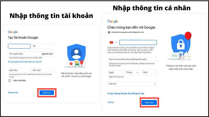Đăng kí, tạo nhiều Gmail bằng 1 số điện thoại