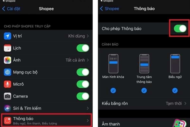 Cách tắt quảng cáo Shopee trên điện thoại iPhone