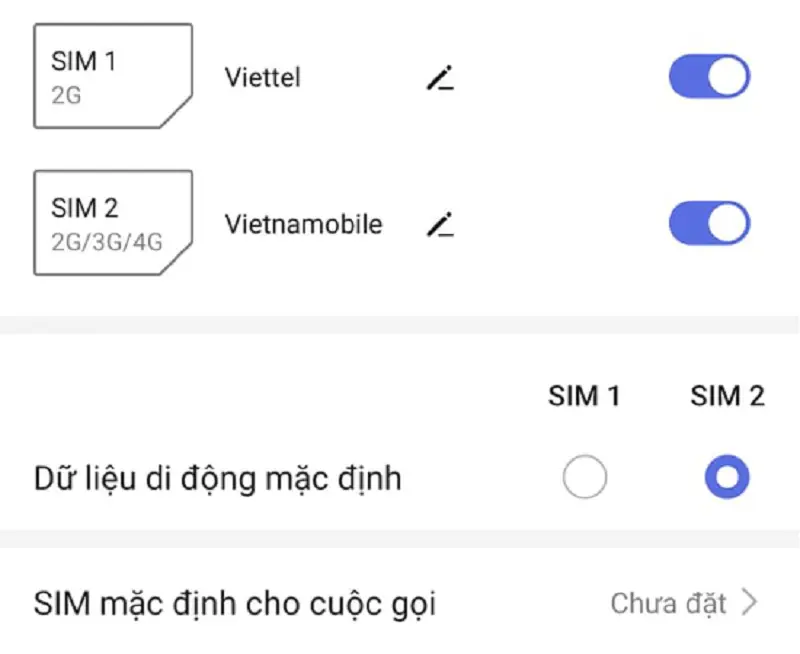 Cách bật chế độ 2 Sim trên máy Android