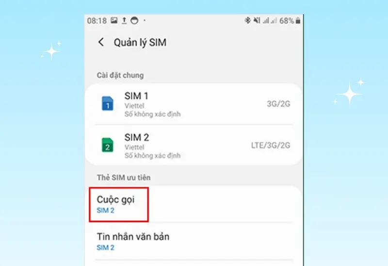 Cài đặt tin nhắn 2 SIM trên Samsung