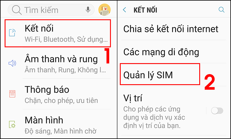 Cài đặt cuộc gọi 2 SIM trên Samsung