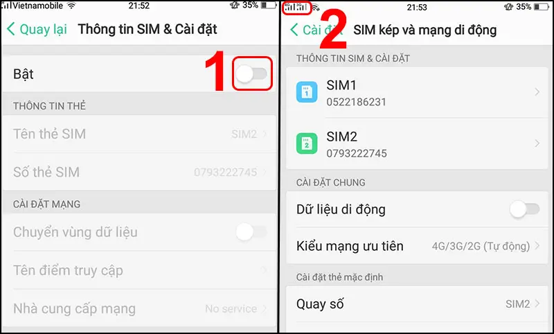 Cách bật chế độ 2 Sim trên máy Android