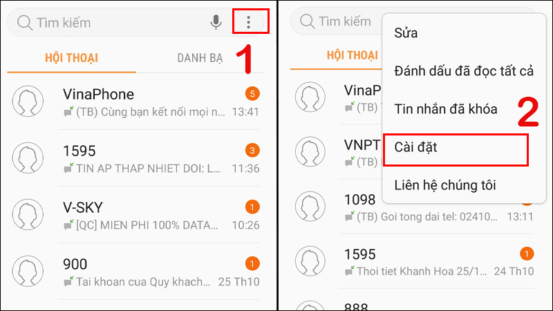 Cách cài đặt tin nhắn SMS cho Samsung