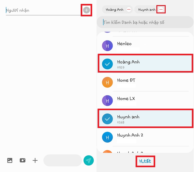 Hướng dẫn cách nhắn tin nhanh cho nhiều người Samsung