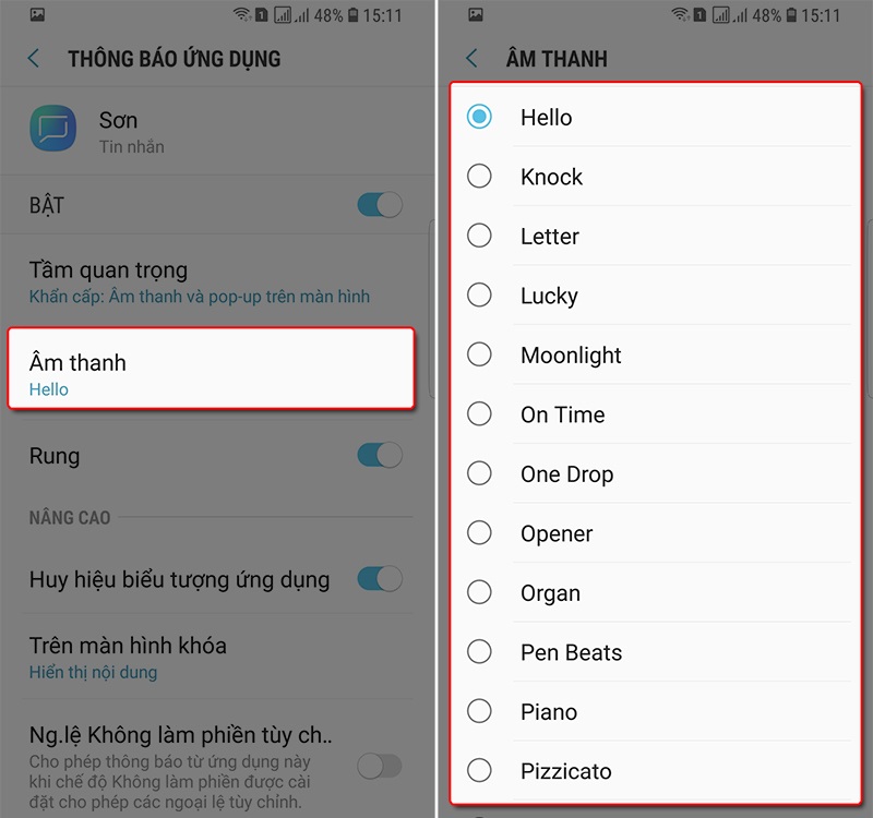 Cách thay đổi chế độ cài đặt thông báo mặc định