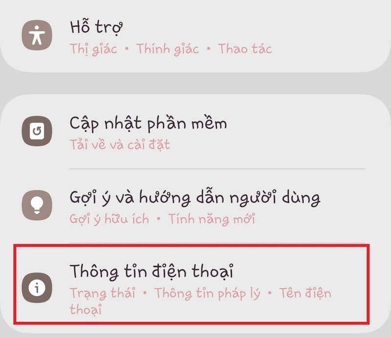 Cách xem tên điện thoại Samsung