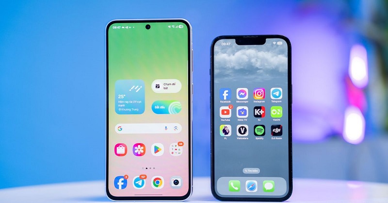 So sánh iPhone và Samsung chi tiết