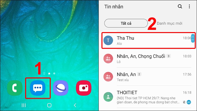Cách chặn số liên hệ trong tin nhắn điện thoại Samsung