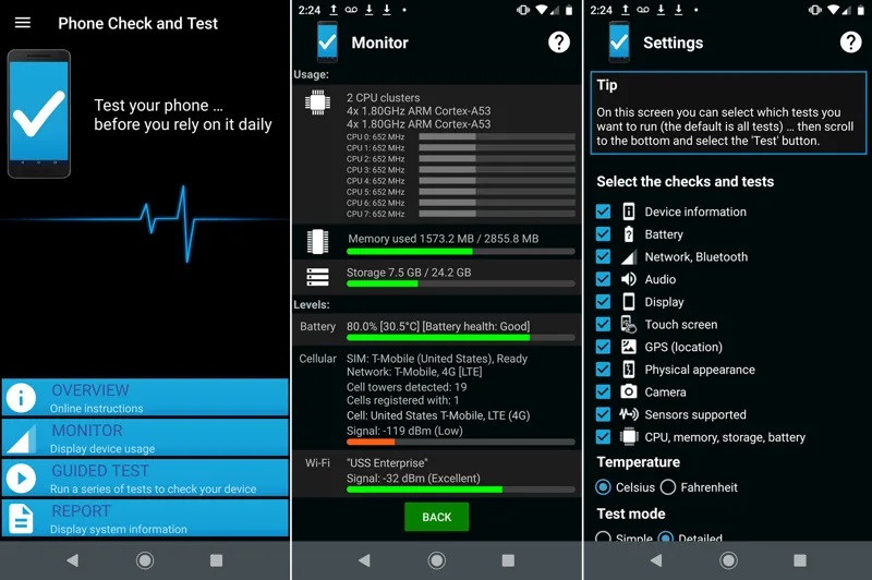 Cài đặt ứng dụng kiểm tra khi điện thoại rơi xuống đất