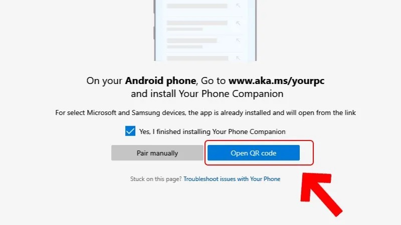 Kết nối điện thoại Samsung với máy tính bằng tài khoản Microsoft