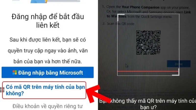 Kết nối điện thoại Samsung với máy tính bằng tài khoản Microsoft