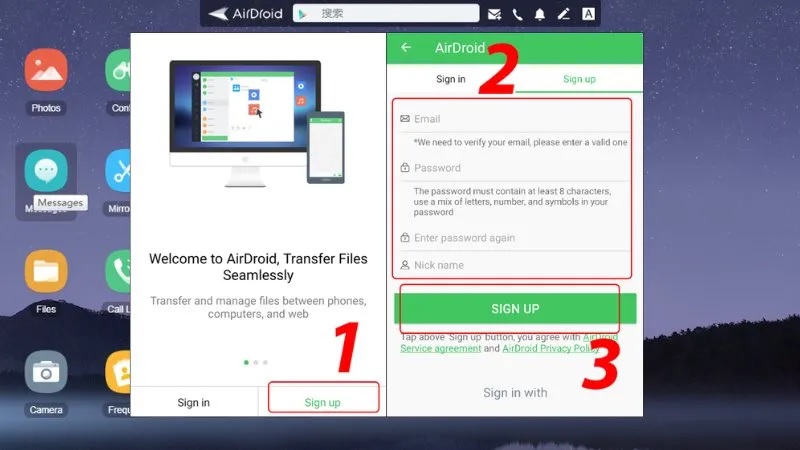 Kết nối điện thoại Samsung với máy tính bằng AirDroid