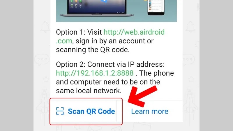 Kết nối điện thoại Samsung với máy tính bằng AirDroid